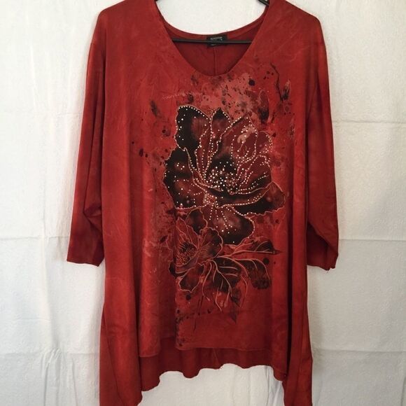 Shannon Ford New York Tops - Shannon Ford Rhinestone Flower Flare Bottom Tee